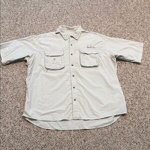 Worldwide Sportsman Light Gray Short Sleeve Fishing Shirt. 2XL